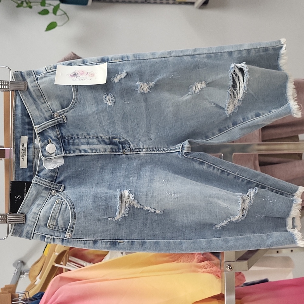 Distressed Denim Shorts